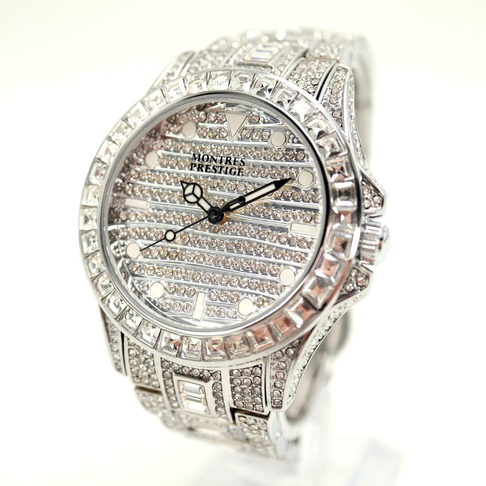 Montres Prestige Eclat X Invicta Men’s 42mm Watch Iced Out Glitz w New Battery